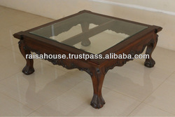  Furniture - CHIPPENDALE COFFEE TABLE WITH wood top