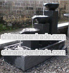 High Quality 3 Canting Straight Natural Stone Fountain