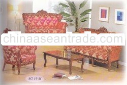 Teak Sofa Set Classic Design Romawi Citra Mawar Indoor Furniture.