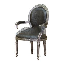 Silver Painted with Carved Dining Chair