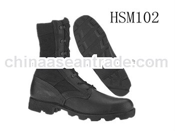 classical leather+nylon Panama vulcanized rubber sole army boots