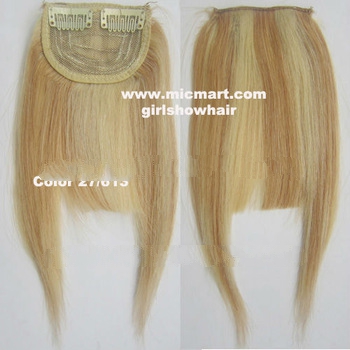 clip on in human hair bang fringes hairpieces 27/613# available