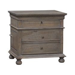 Natural Washed 3 Drawers Bedside Table Saltillo