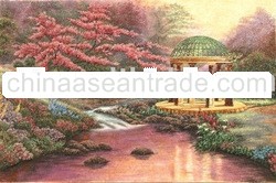 Gems painting made by Burmese Mogok real gems and jade form 