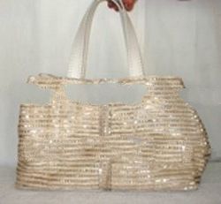 Braided Abaca Ladies' Handbags With Sequence