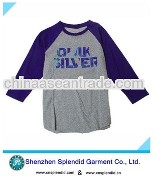 combed cotton high quality raglan long sleeve t shirt made in china