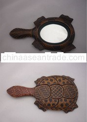 Wooden Batik Mirror (Turtle)