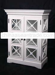 Display Cabinet with Glass - White Painted Home Furniture