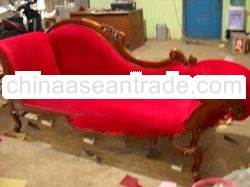 FLOWER CARVED SINGLE END SOFA antique