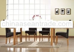 Furniture Dining Room/Dining Table and Dining Chair/Carona Light Oak table with Faux Leather PU chai