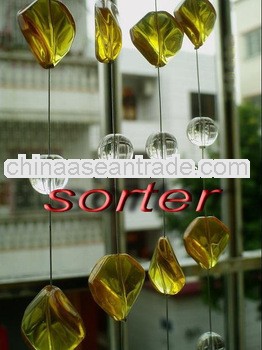 crystal bead curtain with various shapes and colors for room divider