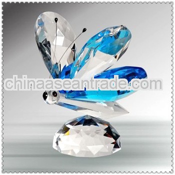 crystal butterfly with blue wings, exquisite crystal animal gift