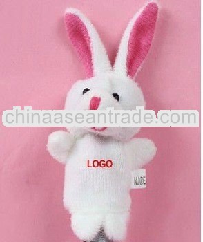 cute rabbit plush toy finger puppet toy