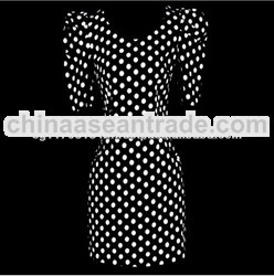 High Quality Polyester, Spandex and Viscose Classic Pretty Polka Dots Dress