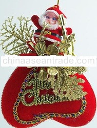 New Brand Santa Claus Stand on Red Heart Christmas Ornaments