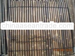 round pole black bamboo fence