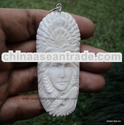 Bali Bone Carving "Goddess" Ox Bone Pendant