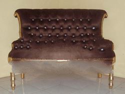 Golden Living Room Sofa Two Seat Antique Reproduction Chair Solid Wood Mahogany Painted Living Room 