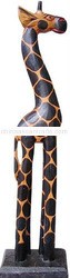 WOOD GIRRAFE ANIMAL STATUE 06