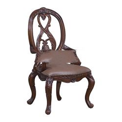 Mahogany Xinji Carved Arms Dining Chair