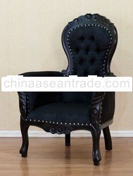 n Furniture - Black Painted Grandfather Chair