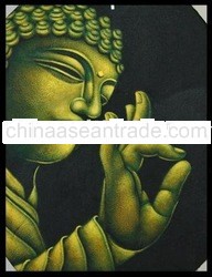 Budha Yellow with tapa finger painting
