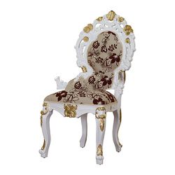 White Painted with Gold Leaf Trim Dining Chair