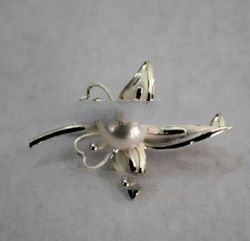 Silver Pearl Brooches