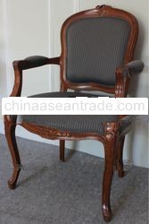  Furniture - Louis XV Arm Chair Full Uph, Light Mahogany