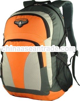 double face backpack with rubber logo