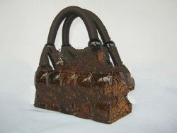 Coconut Shell Handbag Mini Handle Elastis