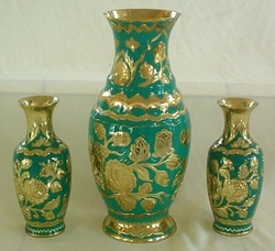 Set-Brass Decorated Vase-14