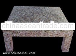 table made from seashell mosaic decorative