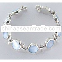 Sterling silver bracelet with stone