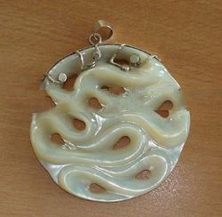 shell carving with silver 925