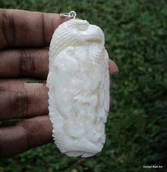 Bali Bone Carving "Animal Group" Ox Bone Pendant