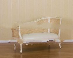 Cream Furniture - 2 Seater Sofa with Rattan