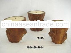 WOODEN CANDLE HOLDER SET OF 3