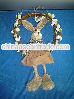 easter wreath rabbit,grass bunny