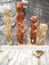 Modern Decorative Carving Wood Meerkats