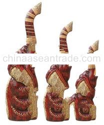 Sitting Elephant Wood Carving Set