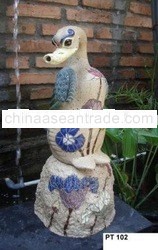 Ceramic Statue Standing Duck on Rock