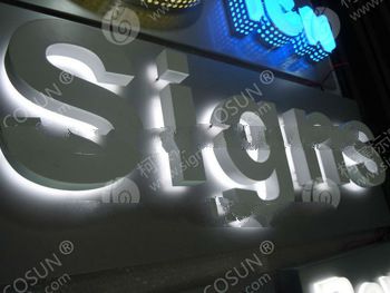 electroplate golden LED backlit sign