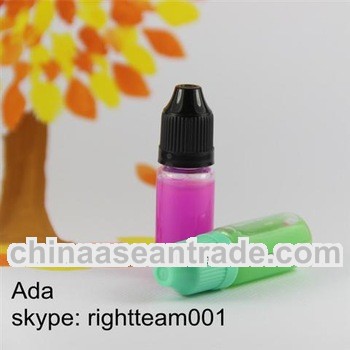 eliquid bottle with colorful childproof cap long tip