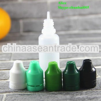 eliquids juice dropper bottles 20ml childproof tamper cap with long tip TUV/SGS certificate