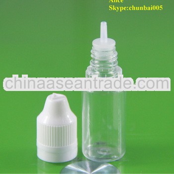 empty bottle 10ml eliquid childproof with long thin tip SGS and TUV