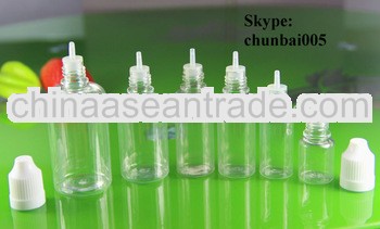 empty plastic bottle wholesale supplier for liquid with childproof with long thin tip