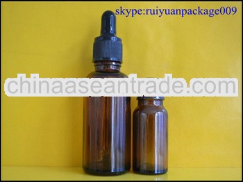 empty small Clear/Green/Blue/Amber glass packing bottles with lids/corks glass container