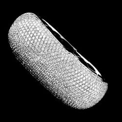 Global Jewelers Pave of the Future Bangle With 4,000 Swiss Lab WHITE DIAMONDS