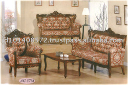 Teak Sofa Sets Classic Design Kembang Mayang IV Indoor Furniture